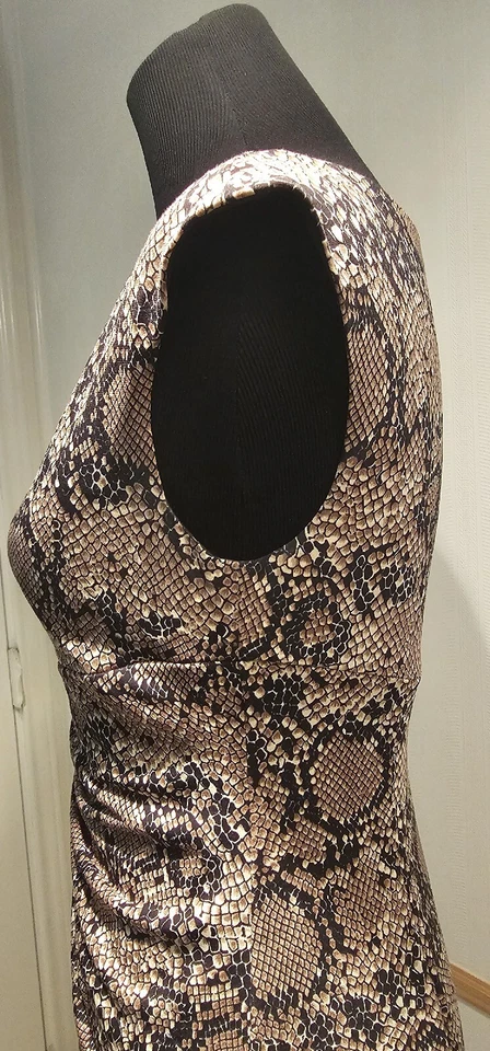 Vestido Connected Apparel funda bronceado negro estampado de serpiente recogido lateral envolvente sintético 6 Foto 2 de 4