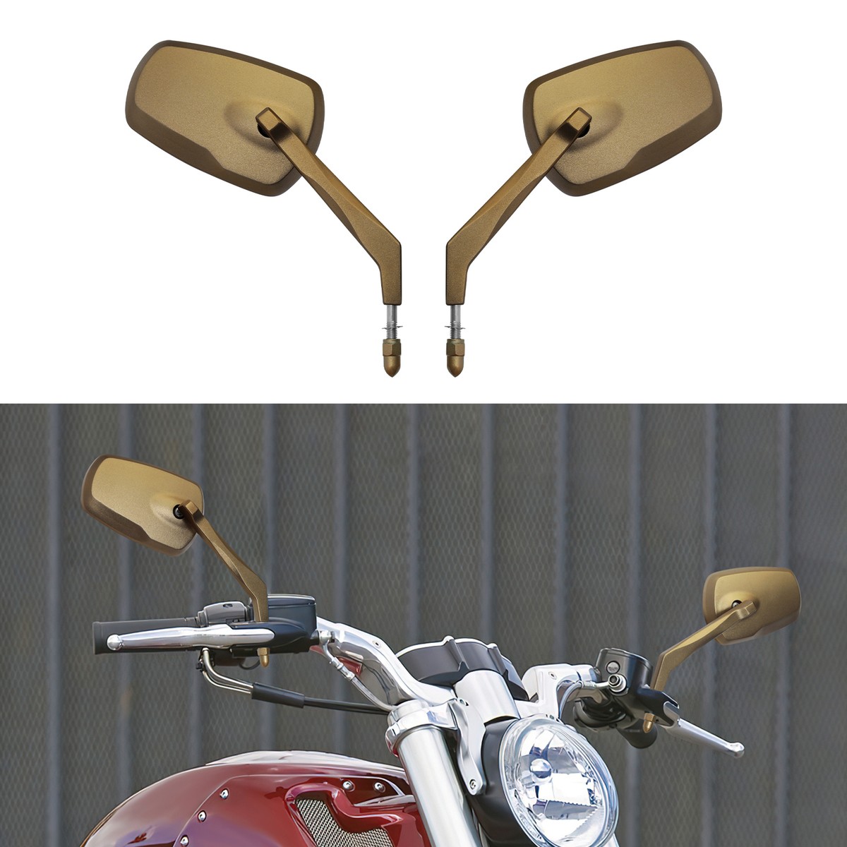Harley Davidson 左ミラー　スクエア　ゴールドイーグル Harley Davidson 左ミラー スクエア ゴールドイーグル Gold