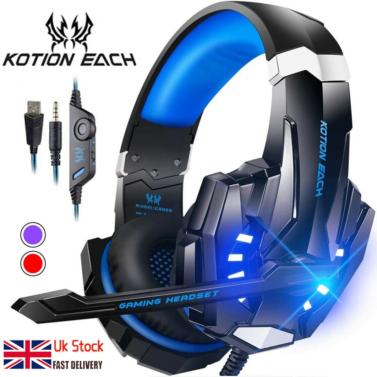 G9000 Gaming Headphone Over Ear Game Headse for PS4 Desktop PC Phones  UK