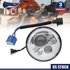 7"inch LED Projector Headlight Hi/Lo Beam for Harley Davidson Fatboy FLSTF US