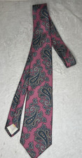 Mallory & Church Pure Silk Gray/Pink/Blue Paisley Neck Tie - 3.5x59” Made In USA