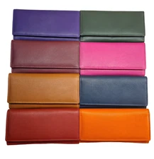 New Womens Premium Quality Leather Credit Card Holder Coin Pouch Purse RFID Safe