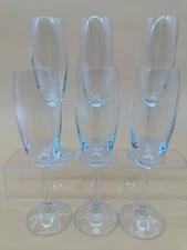 Set of 6 Classic Flute Champagne Glasses  Oz - Toasting Sparkling Wine/Wedding