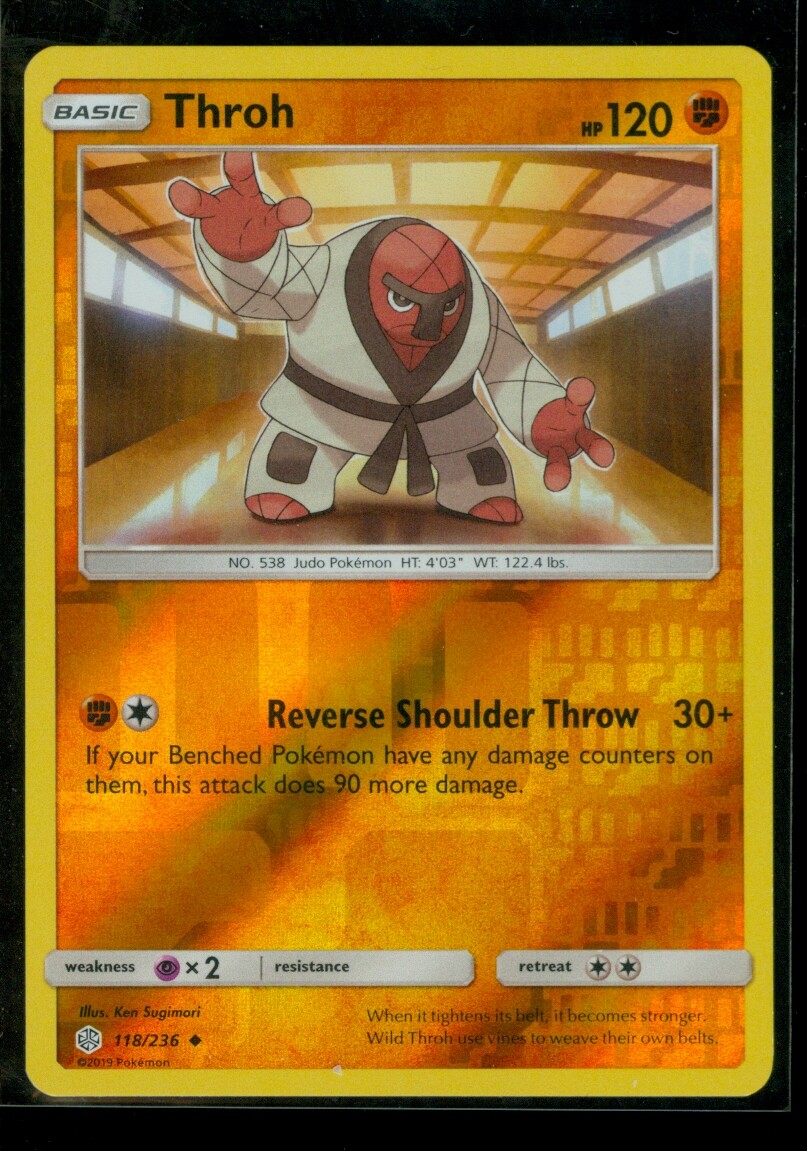 Pokemon THROH 118/236 Cosmic Eclipse Rev Holo - MINT