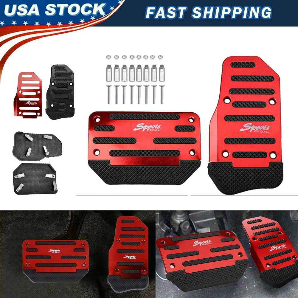 Non-Slip Red Automatic Gas Brake Pedal Cover Car Accessory