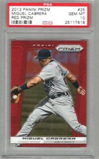 2013 Panini Prizm Miguel Cabrera Red Prizm PSA 10