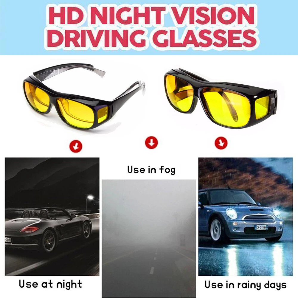 Night Driving Glasses UK That Fit Over Spectacles. Anti Glare Lenses