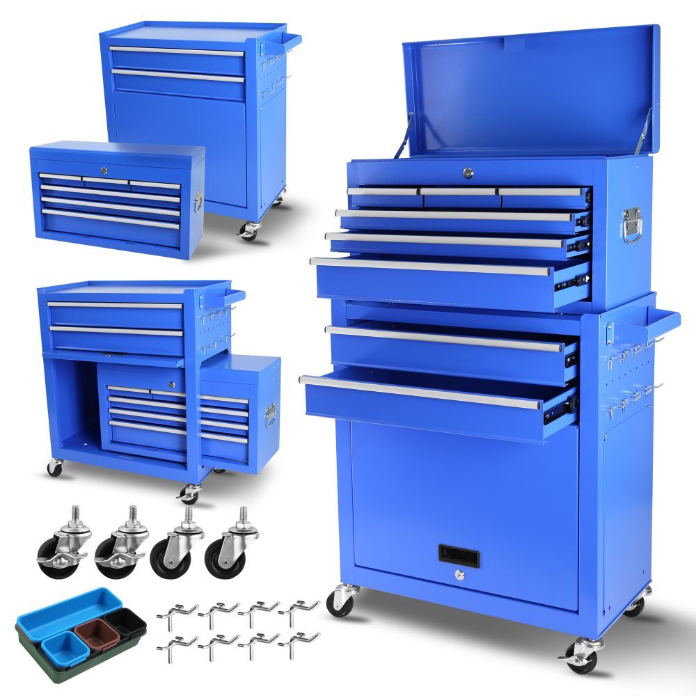 8-Drawers Detachable Rolling Tool Chest Tool Tool Cart Storage Box With Wheels
