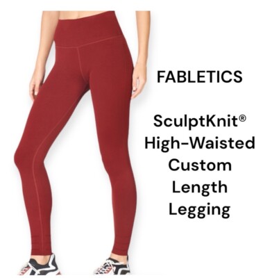 FABLETICS size M SculptKnit High-Waisted Custom Length Legging umbra red