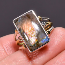 Labradorite Ring 925 Sterling Silver Statement Ring Jewelry Gift for Women