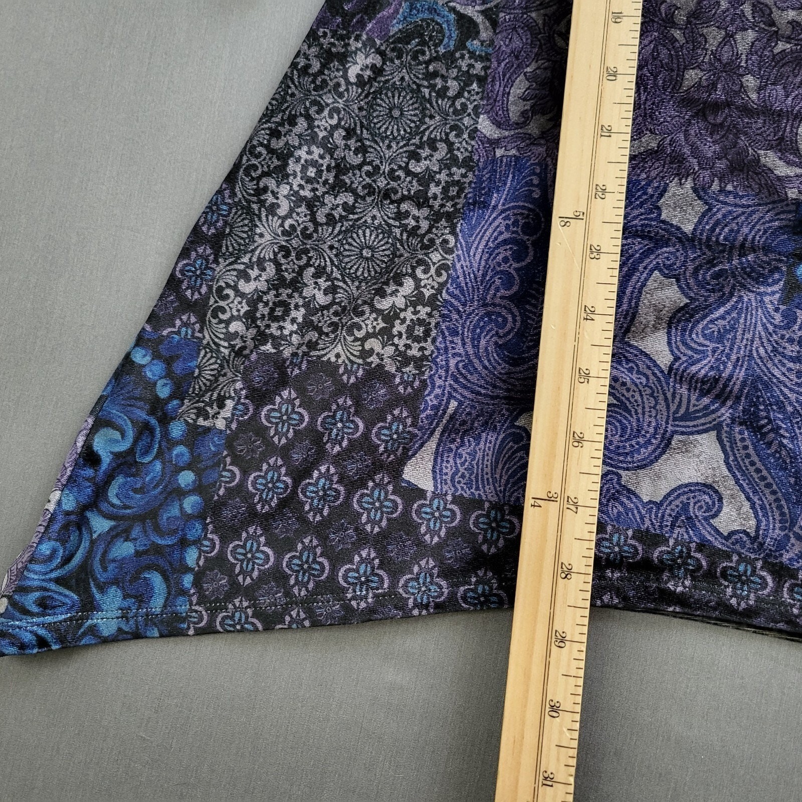 Chicos Patchwork Paisley Sharkbite Tunic Top Blue… - image 6