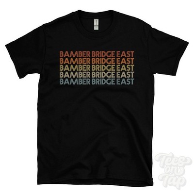 BAMBER BRIDGE EAST WIEDERHOLT RETRO STIL T-SHIRT Herren & Damen UK Ortsname Geschenk