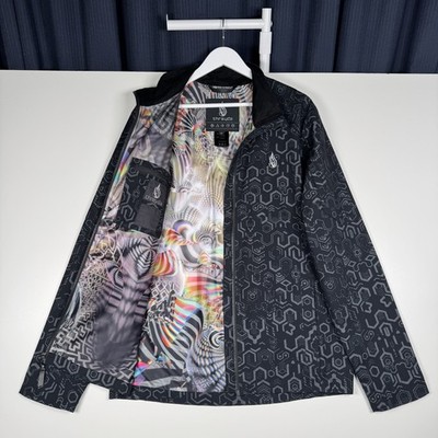 Threyda Equilibrium Obsidian Jacket Size Medium Art Liner Geometric Windbreaker