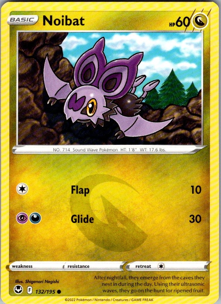 Noibat Silver Tempest 132/195 Common Pokemon Near Mint