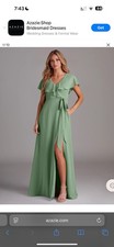 Azazie Bridesmaid Dress Matcha Size 14 Floor Length No Alterations Brand New