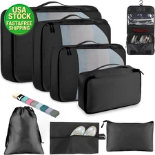 8 Piece Packing Cubes for Travel Luggage Organizer Set with Shoe Laundry Bags