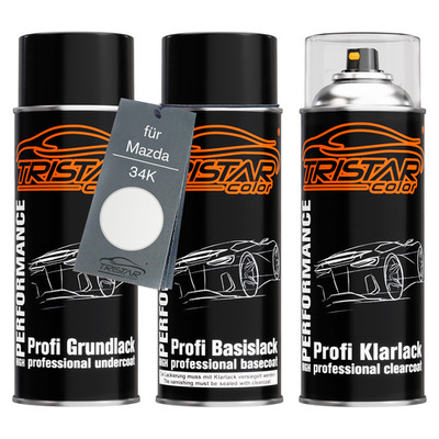 Autolack Spraydosen Set für Mazda 34K Crystal White Perl Metallic