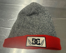  I DC Beanie Skateboarding Pebble Gray Red Cap Hat Beanie Unisex Men Women's