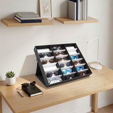 18 Slots Glasses Display Storage Box Sunglasses Eyeglass Organizer Case NEW
