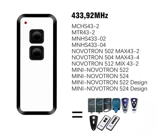 2Stk für Novoferm Novotron Handsender 522/523/524 MAX43-2，433MHz Fernbedienung - Bild 2 von 4