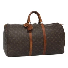 LOUIS VUITTON Monogram Keepall 55 Boston Bag M41424 LV Auth bs23192