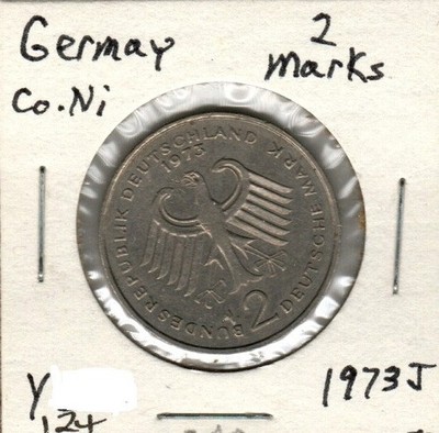 Germany 2 Marks, 1973, copper-nickel, KM 124