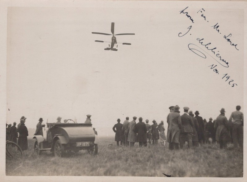 Cierva C.6 Autogiro In Flight Farnborough UK RARE 1925 - Original SIGNED Photo