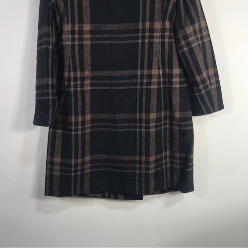 DKNY Fashion Plaid Classic Lapel Coat, Women's Size M - Black/Brown - Bild 8 von 10