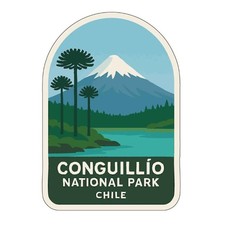 Conguillío Chile Iron On Heat Transfer Vinyl HTV Die-Cut World National Parks