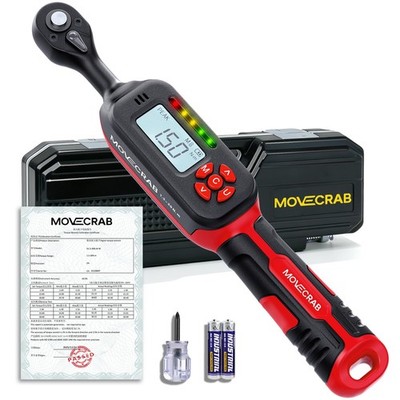 1/4 Digital Torque Wrench, 1-22 Ft.lb/1.5-30 N.m, ±2 Accuracy, LED Display, U...