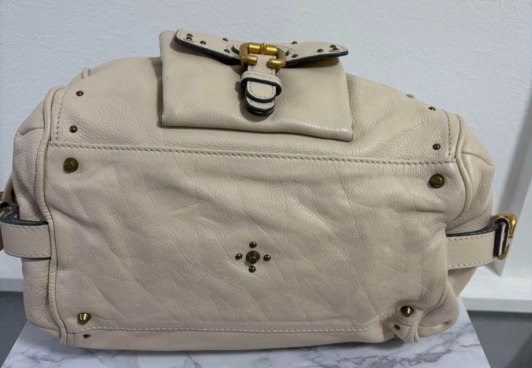 Chloe Beige Paddington Hand One Shoulder Bag Leather Lock padlock