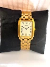 Seiko Mens  Vintage Quartz Date  Gold Plated Bracelet Watch V739-5A70