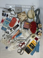 Lot Vintage Sewing Notions Junk Drawer Scisso...