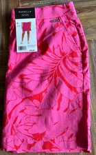Rafaella Comfort Skort Sz, Medium Elastic Waist Casual  Carmine Rose NEW