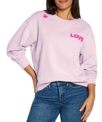 Wild Fox Size Medium Purple  Pink Dogs Love Me Sweatshirt  $108 MSRP  Brand New