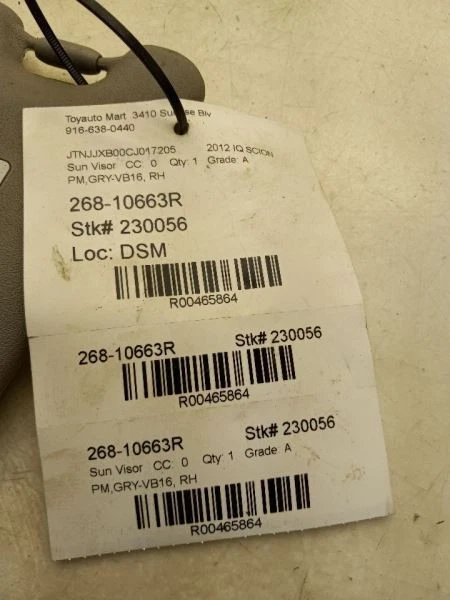 11-15 SCION IQ LADO PASAJERO PARASOL CONJUNTO PARASOL  Foto 3 de 4