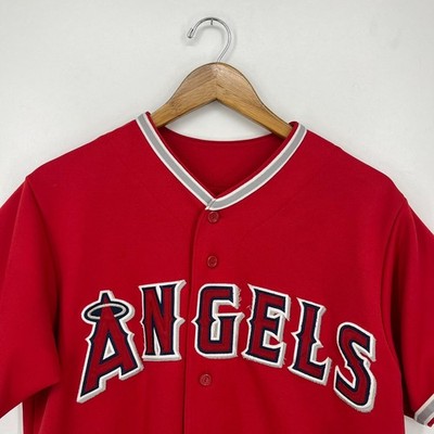 Majestic Anaheim Angels Baseball Jersey Men's Size L Red MLB Vtg