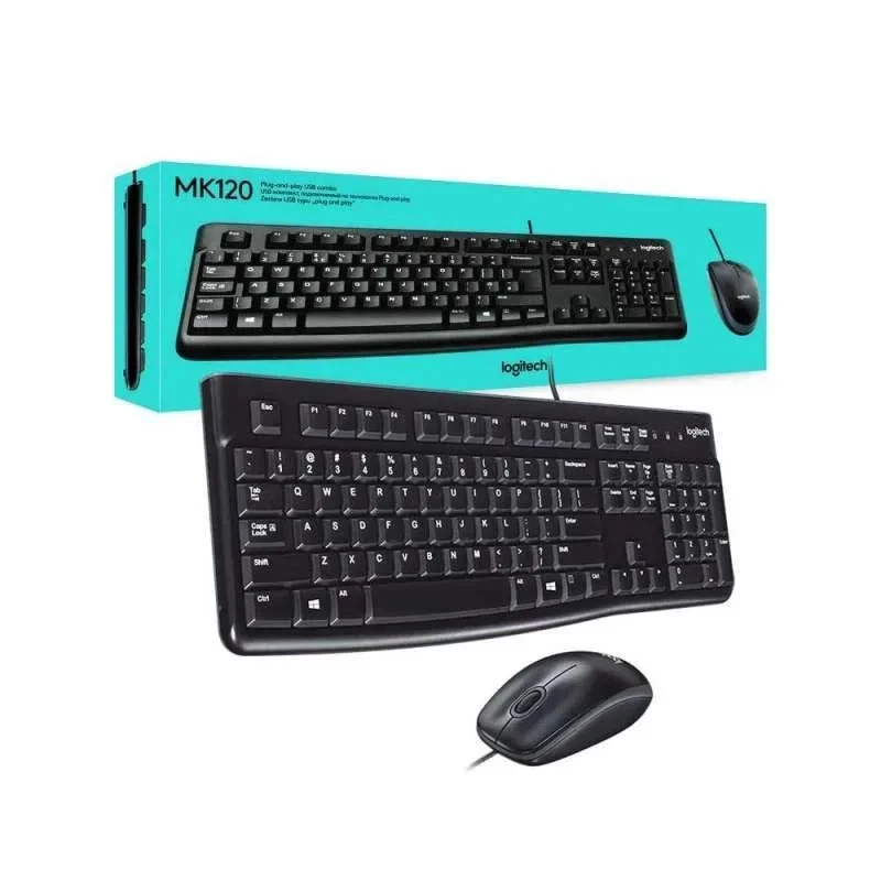 Logitech MK120 USB Wired 3 Button Mouse and Spill-Resistant Keyboard - Image 2 of 4