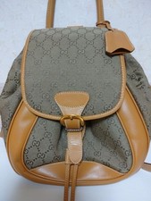 GUCCI Backpack Nylon Leather Black From Japan