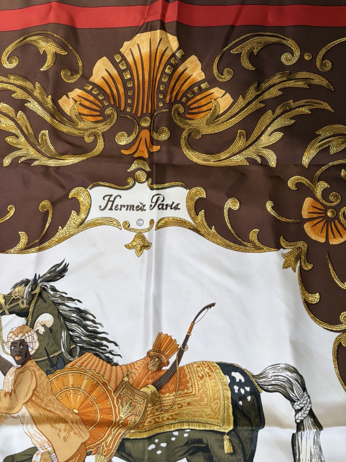 HERMES PARIS Cheval Turc Silk Scarf Vintage image 3