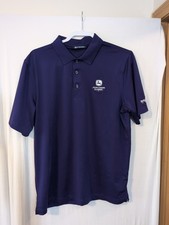 John Deere Mens Polo Shirt Purple Embroidered Logo M Promotional