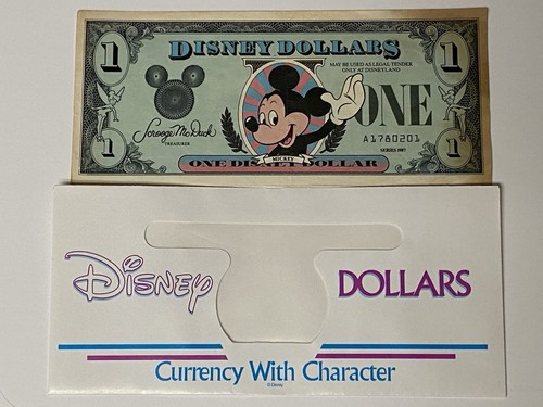 1987 A1780201 Mickey Mouse Walt Disney World Disney Dollars $1 One Dollar