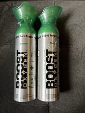 2 Boost Oxygen 95 Pure Oxygen Natural Two Large Canisters 12L 300 doses Total