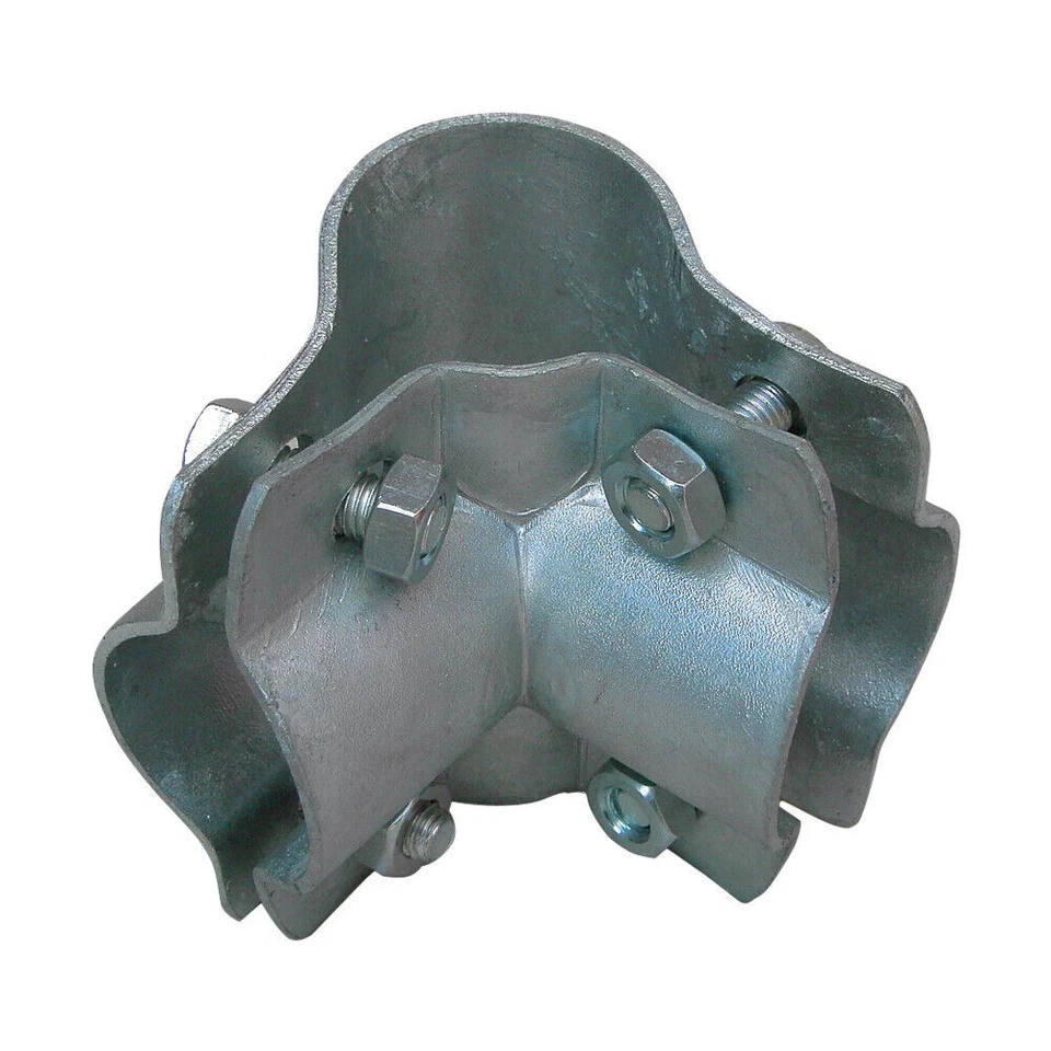 MARKENLOS Sirocco Eckschelle 2-tlg. 1,5" feuerverzinkt m. vier Schrauben / Muttern