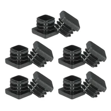 Square Plastic Hole Plugs 0.8inch, 10 Pack Tubing Insert End Cap, Black