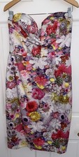 ASOS Strapless Pink Floral Print Sheath Dress - SIZE 10