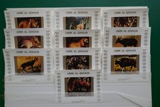 ZNACZKI UMM AL QIWAIN 10 BLOKÓW MNHN - ZWIERZĘTA