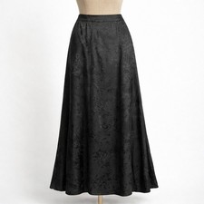 Black Floral Jacquard Maxi Skirt Skirt XL Whimsigoth Fairy Grunge Dark Romantic