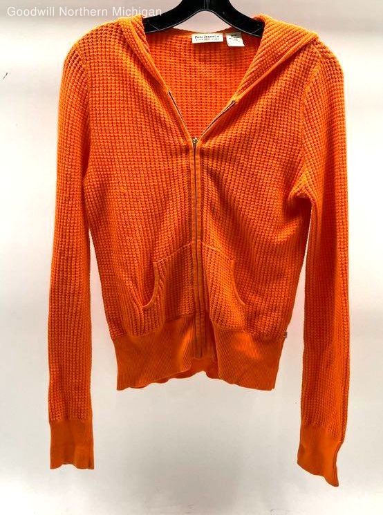 Women's POLO JEANS CO Orange Hooded Pullover Top - Size M