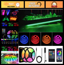 40FT Bluetooth LED Strip Lights Kit for Boats, Waterproof Multi-Color Interior